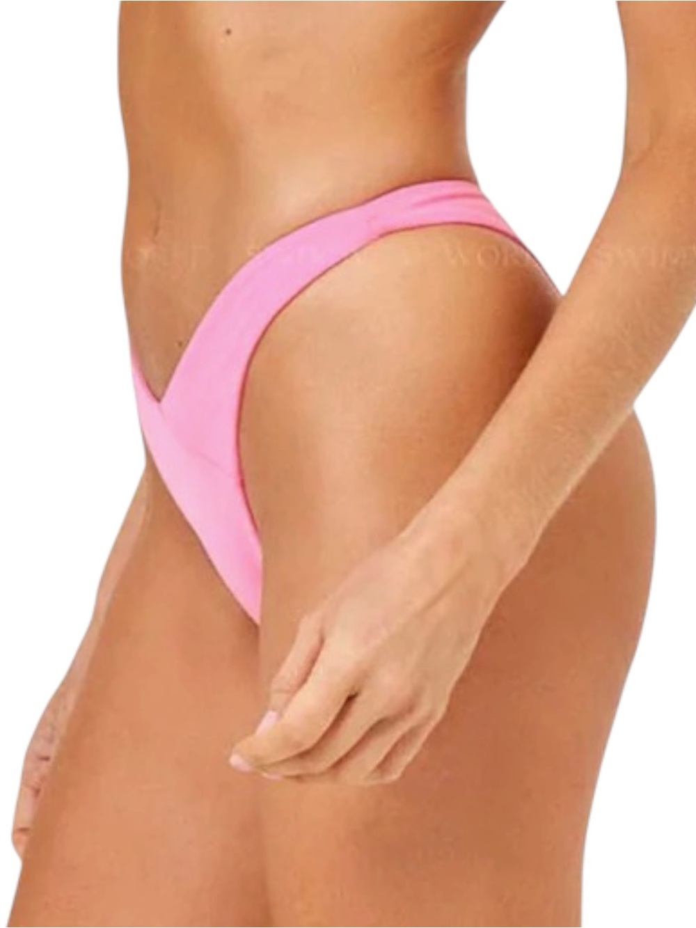 L*Space Low Tide Bitsy Bikini Bottom Guava Pink Ribbed Swimwear NWT Size XS - Picture 2 of 8